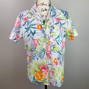 Liz Claiborne Lizwear Resort Wear Hawaiian Hibiscus Shirt